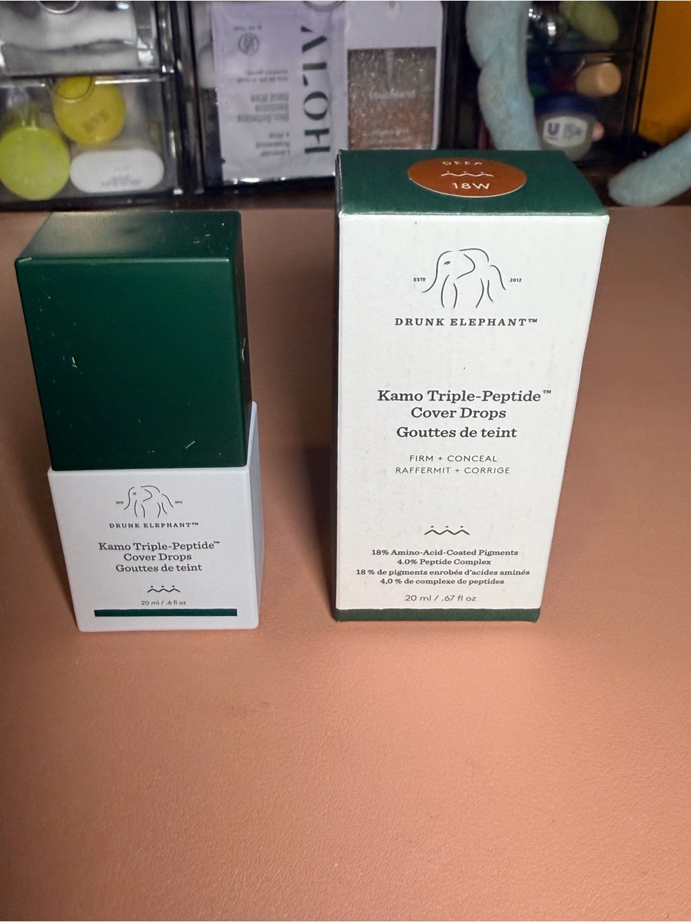 Drunk Elephant Kamo Triple-Peptide Serum Foundation Cover Drops, Shade 18W Deep